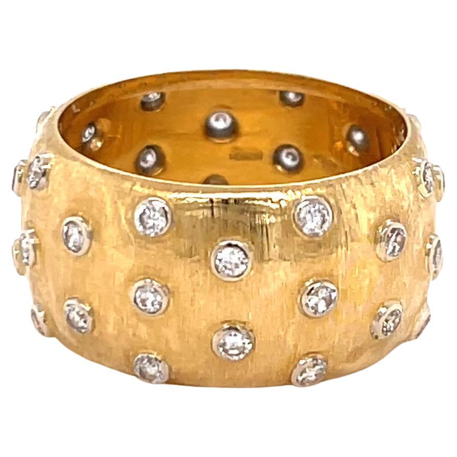 Vintage Gianmaria Buccellati Diamond 18 Karat Gold Band Ring