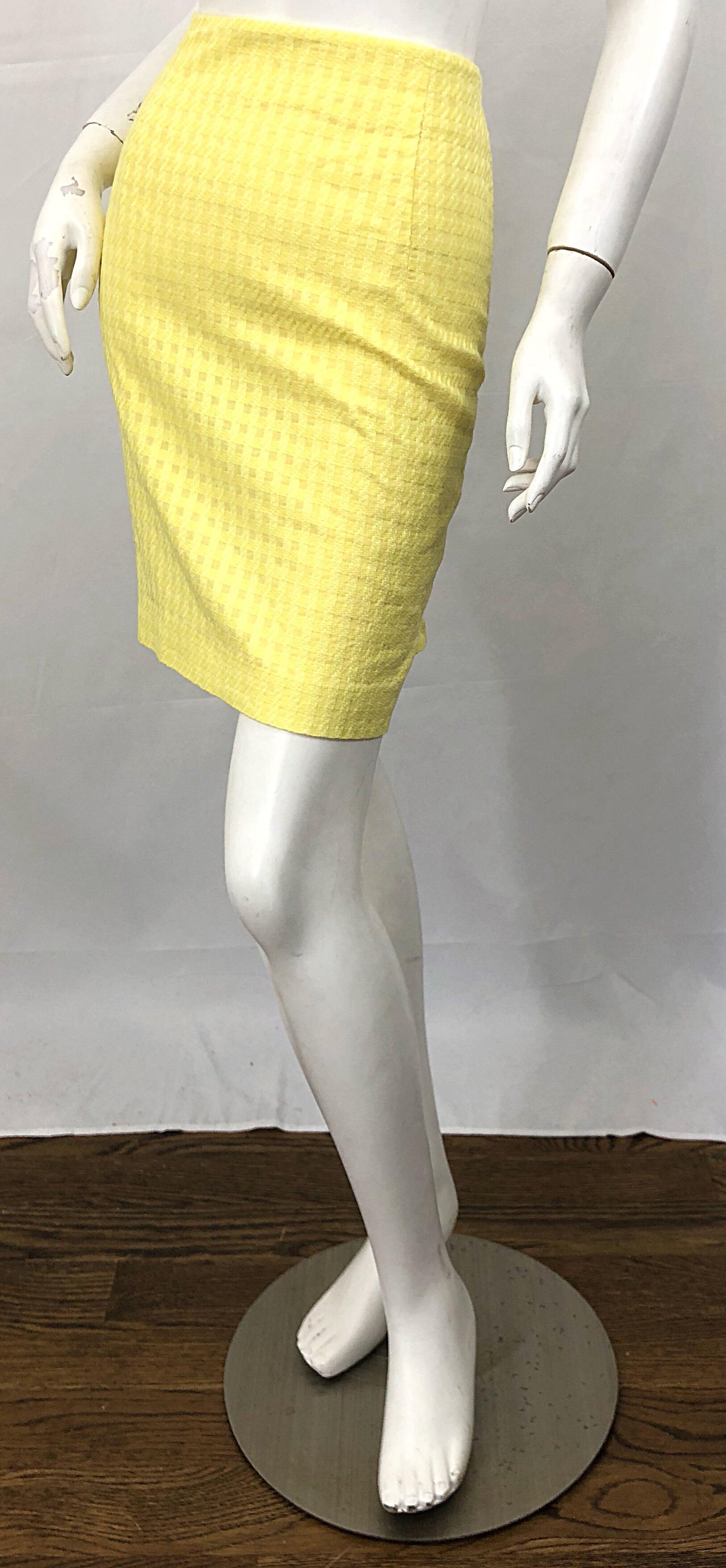 canary yellow skirt