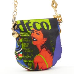 vintage GIANNI VERSACE 1991 Vogue Pop Art Magazine crystal charm crossbody bag