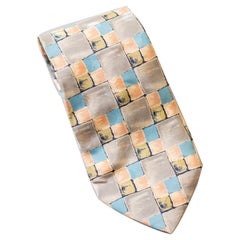 Corbata vintage Gianni Versace de seda en tonos pastel