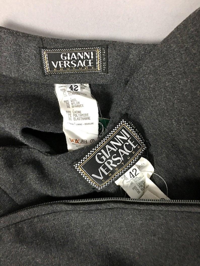 Vintage GIANNI VERSACE Asymmetric Bustier Tube Top Pants Trouser Suit For Sale 2