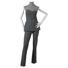 Vintage GIANNI VERSACE Asymmetric Bustier Boob Tube Trousers Trouser Suit
