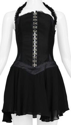 Vintage Gianni Versace Black Corset Dress 1995