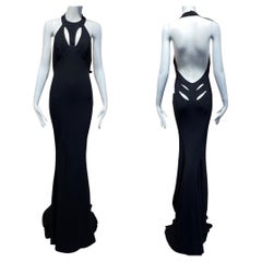 Vintage Gianni Versace Black Cut Out Gown