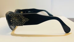 Vintage Gianni Versace Schwarze Medusa-Sonnenbrille MOD 413/H COL 852, Vintage