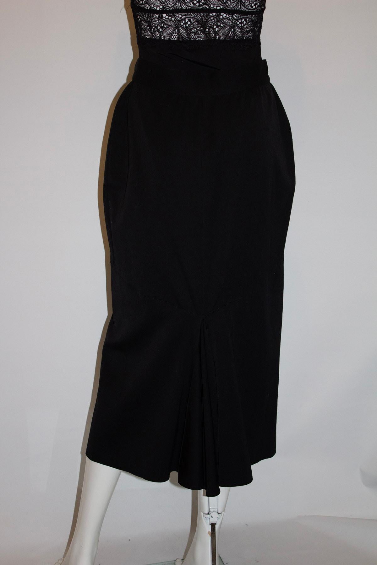 Vintage Gianni Versace Black Wool Skirt For Sale 2