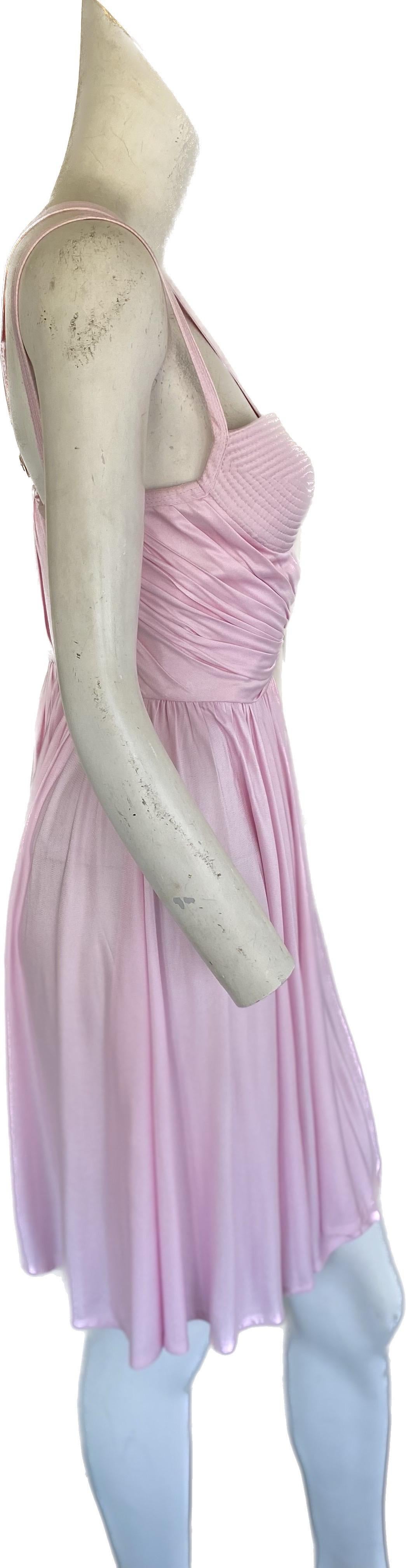 Vintage Gianni Versace Couture 1995 Lilac Jersey Runway Dress w/ Medusa Closures 6