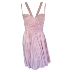 Vintage Gianni Versace Couture 1995 Lilac Jersey Runway Dress w/ Medusa Closures