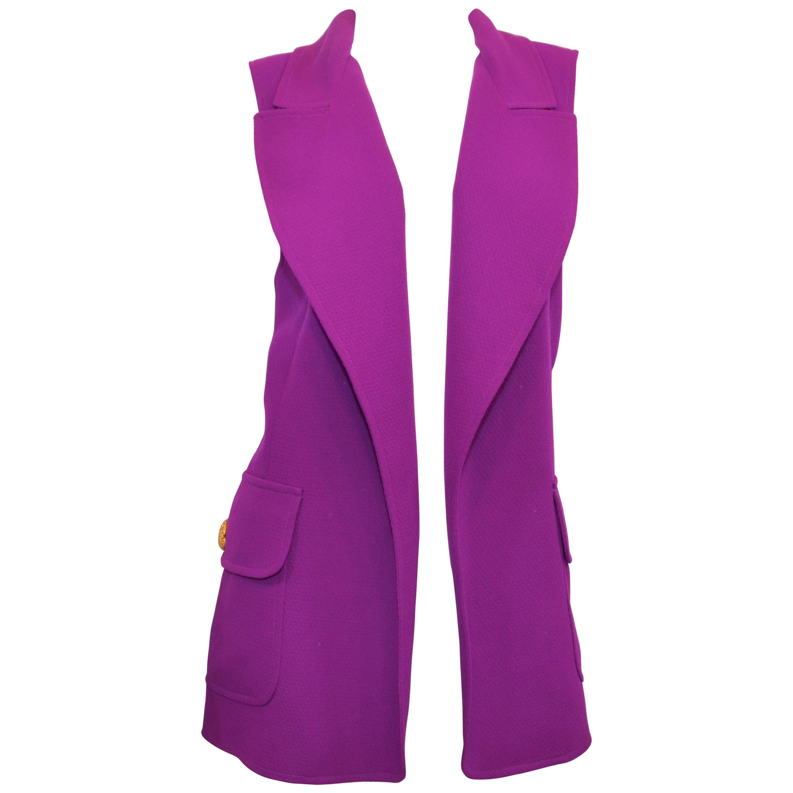 Vintage Gianni Versace Couture Purple Sleeveless Blazer/Vest