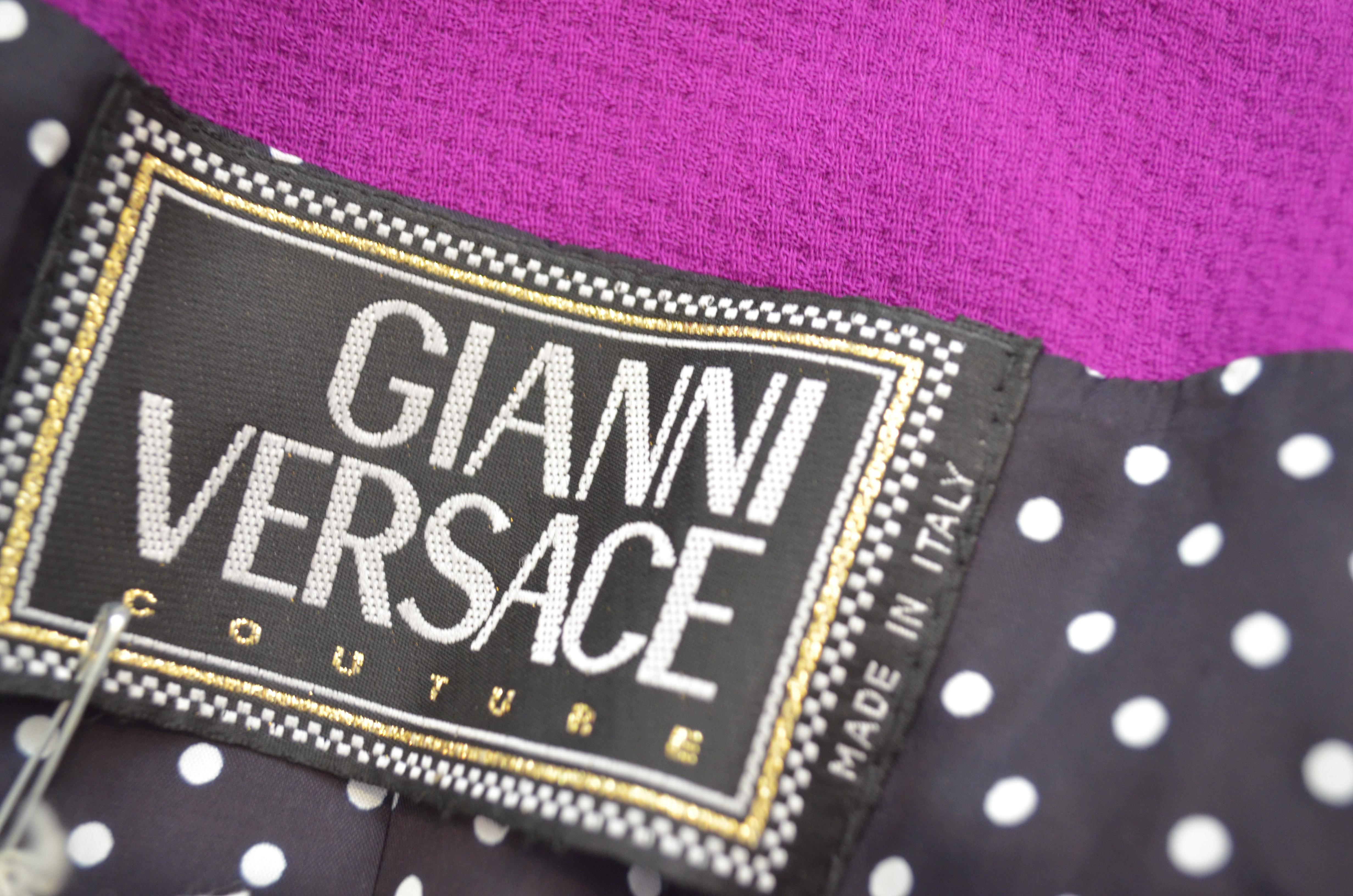 Women's Vintage Gianni Versace Couture Purple Sleeveless Blazer/Vest