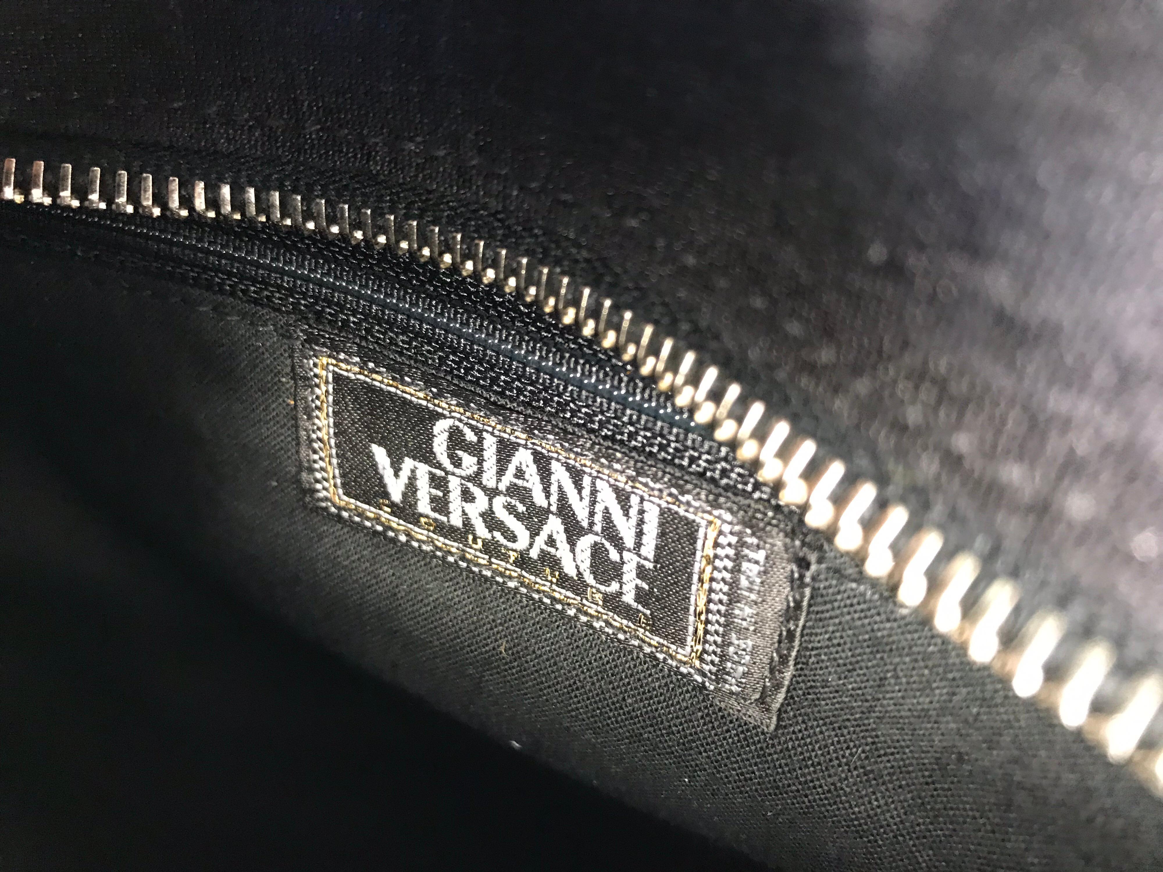 Vintage Gianni Versace Couture Top Handle Metal Ring Handbag, 1990s 2