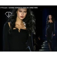 Vintage Gianni Versace Dress from 1998 Runway in Black Jersey W/ Exposed Back