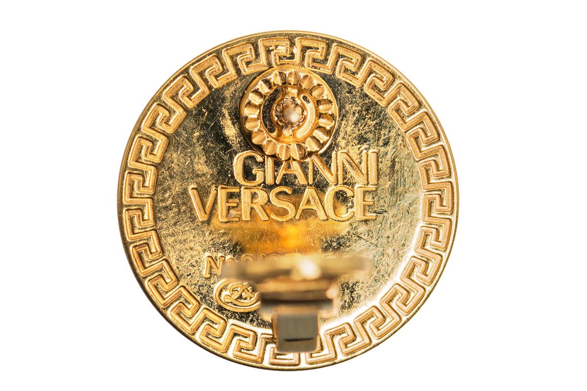 versace earrings black and gold