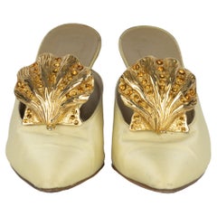 Vintage Gianni Versace Gold Crystal Shell Heels 