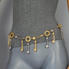 Vintage GIANNI VERSACE Iconic Medusa Safety Pin Necklace Belt
