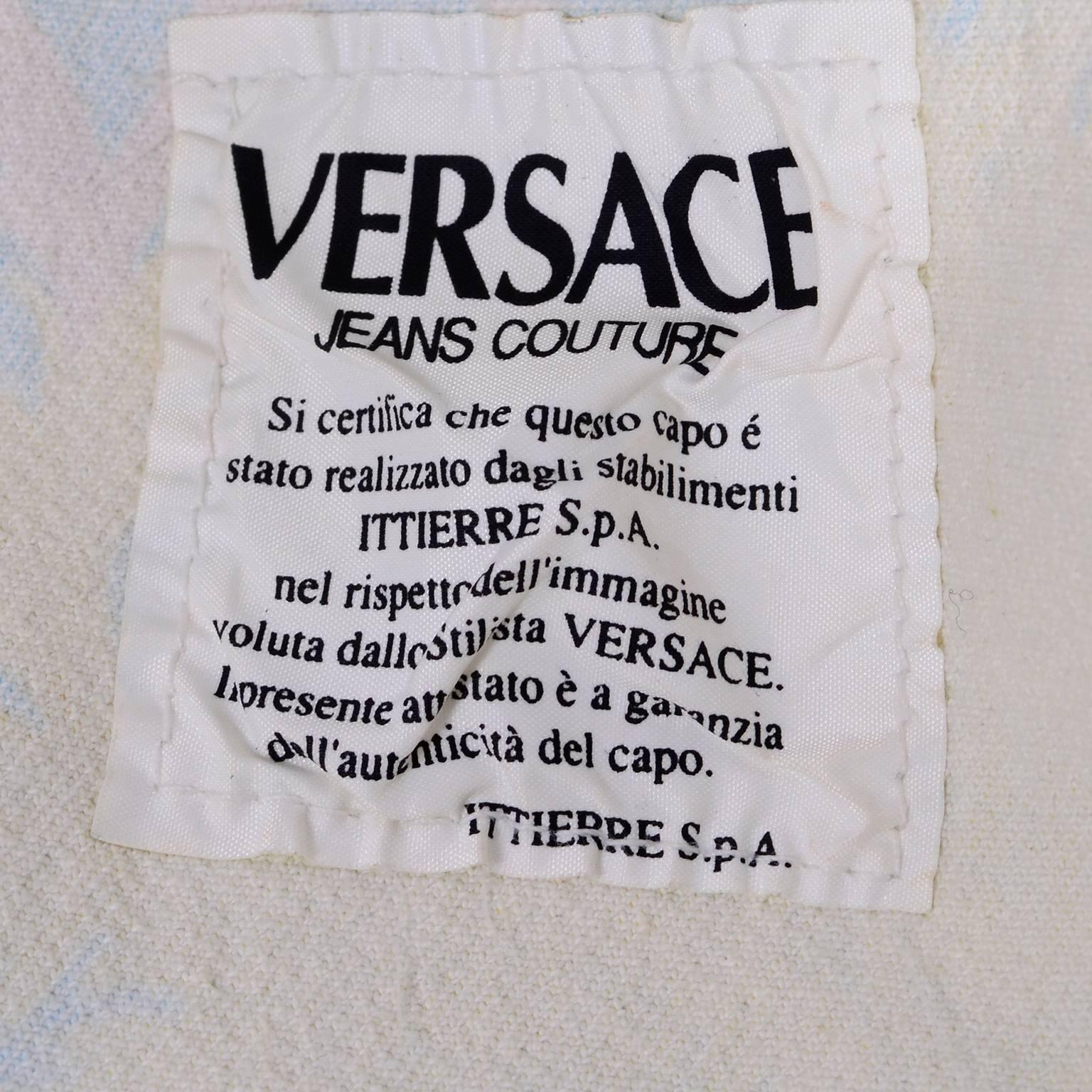 Vintage Gianni Versace Jeans Couture Acanthus Pattern Medusa Head Pants For Sale 6