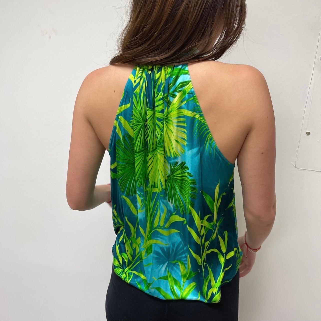 Vintage Gianni Versace Jungle Print Versace Halter Top from S/S 2000 For Sale 3
