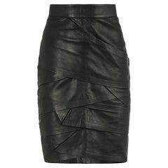 Vintage Gianni Versace Late 1980/90
s Leather Layered Pencil Skirt