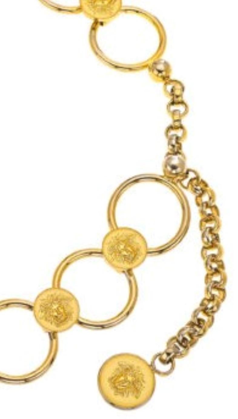 Description: Amazing, massive Vintage Gianni Versace link chain belt/necklace iconic Medusa motifs