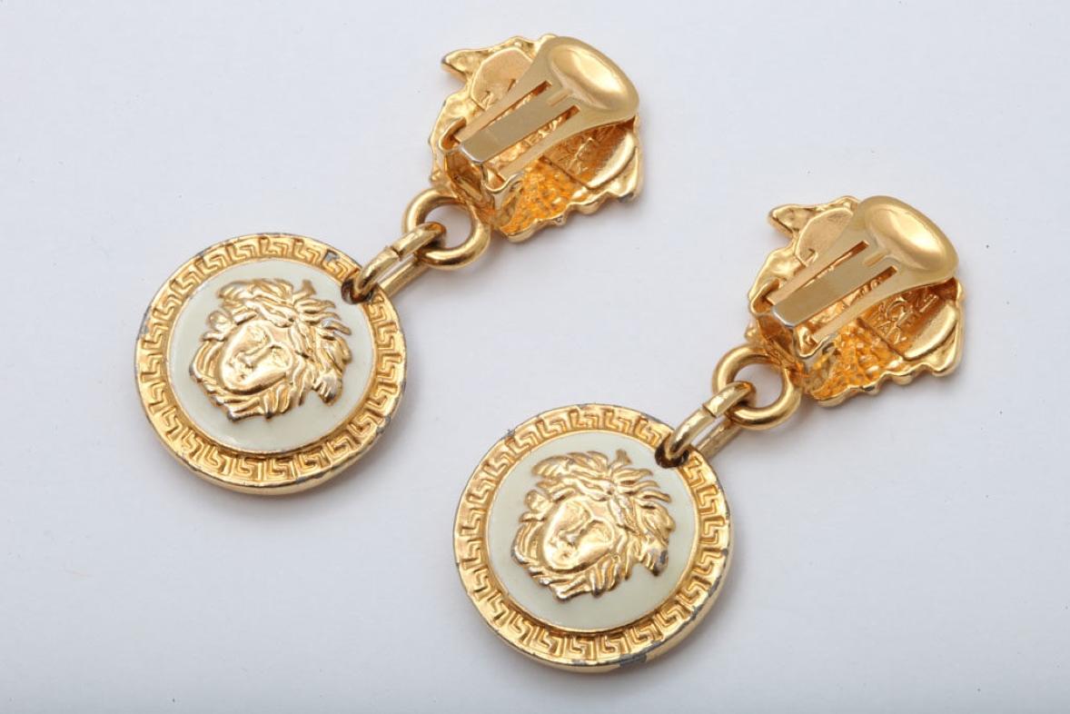 versace earrings gold