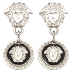 Vintage gianni versace medusa earrings silver