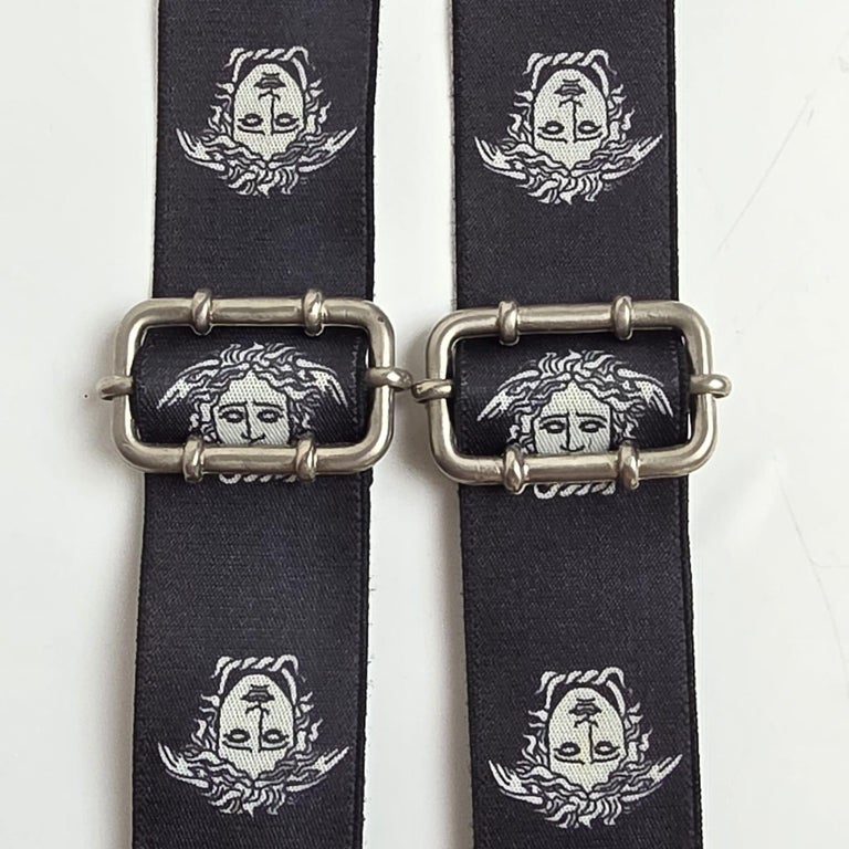 Vintage Gianni Versace Medusa Logo Suspender For Sale at 1stDibs