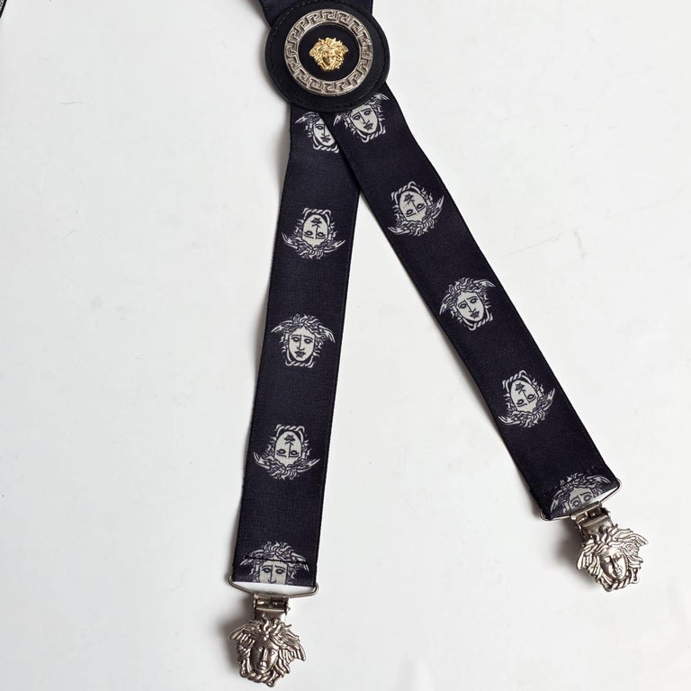 Vintage Gianni Versace Medusa Logo Suspender For Sale at 1stDibs