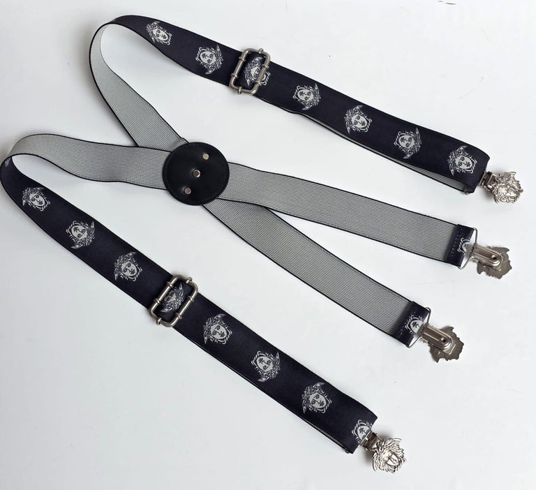 Vintage Gianni Versace Medusa Logo Suspender For Sale at 1stDibs