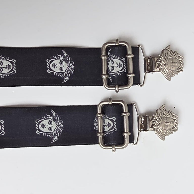 Vintage Gianni Versace Medusa Logo Suspender For Sale at 1stDibs