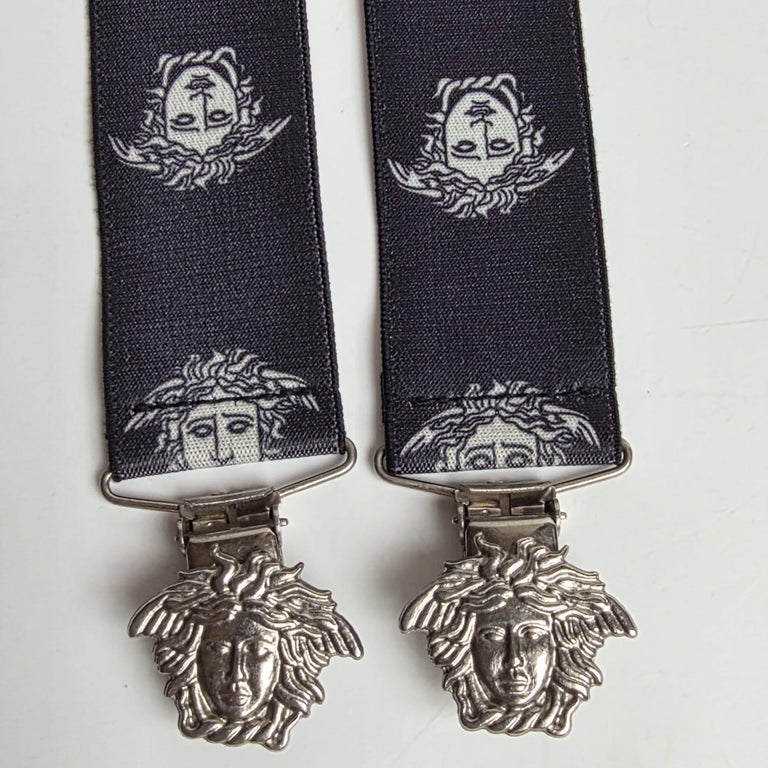 Vintage Gianni Versace Medusa Logo Suspender For Sale at 1stDibs
