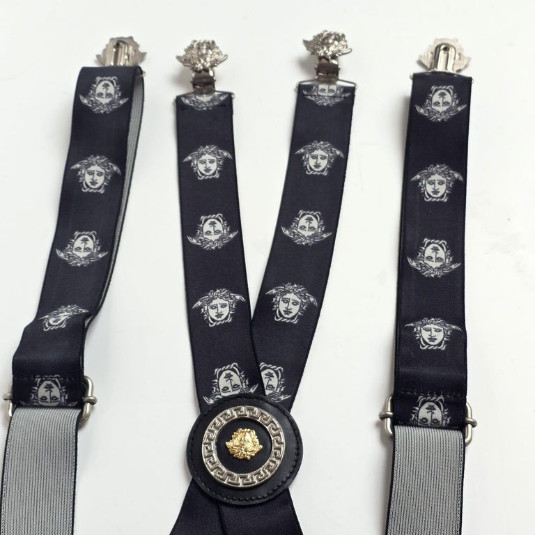 Vintage Gianni Versace Medusa Logo Suspender For Sale at 1stDibs