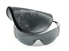 Vintage Gianni Versace Mod 2034 Randlose Schild-Sonnenbrille 1990er Jahre Italien Y2K