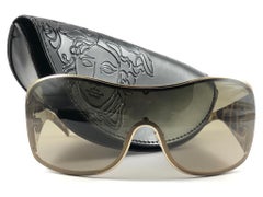 Vintage Gianni Versace Mod 2082B Overzised Shield Sunglasses 90's Italy Y2K