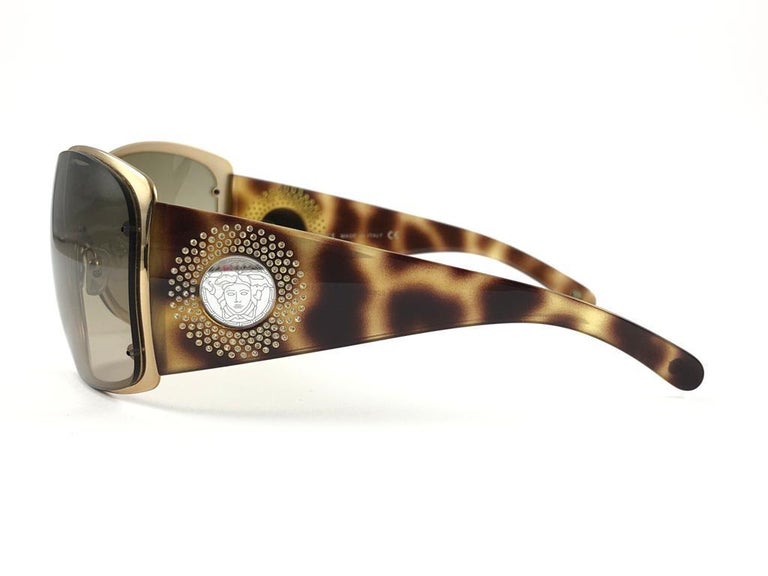Vintage Gianni Versace Mod 2082B Overzised Shield Sunglasses