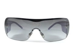 Vintage Gianni Versace Mod 2091B Half Frame Shield Sunglasses 90's Italy Y2K