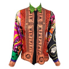 Vintage GIANNI VERSACE Opera Balleto Teatro Cinema Size S Baroque Silk Blouse