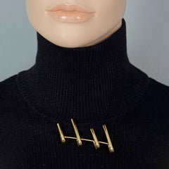 Vintage GIANNI VERSACE Quadruple Hook Modernist Brooch