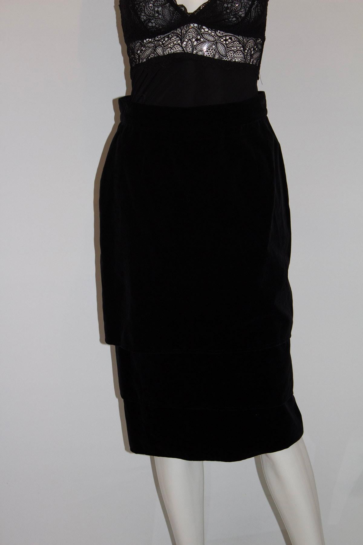 Women's Vintage Gianni Versace Sera Velvet Skirt For Sale