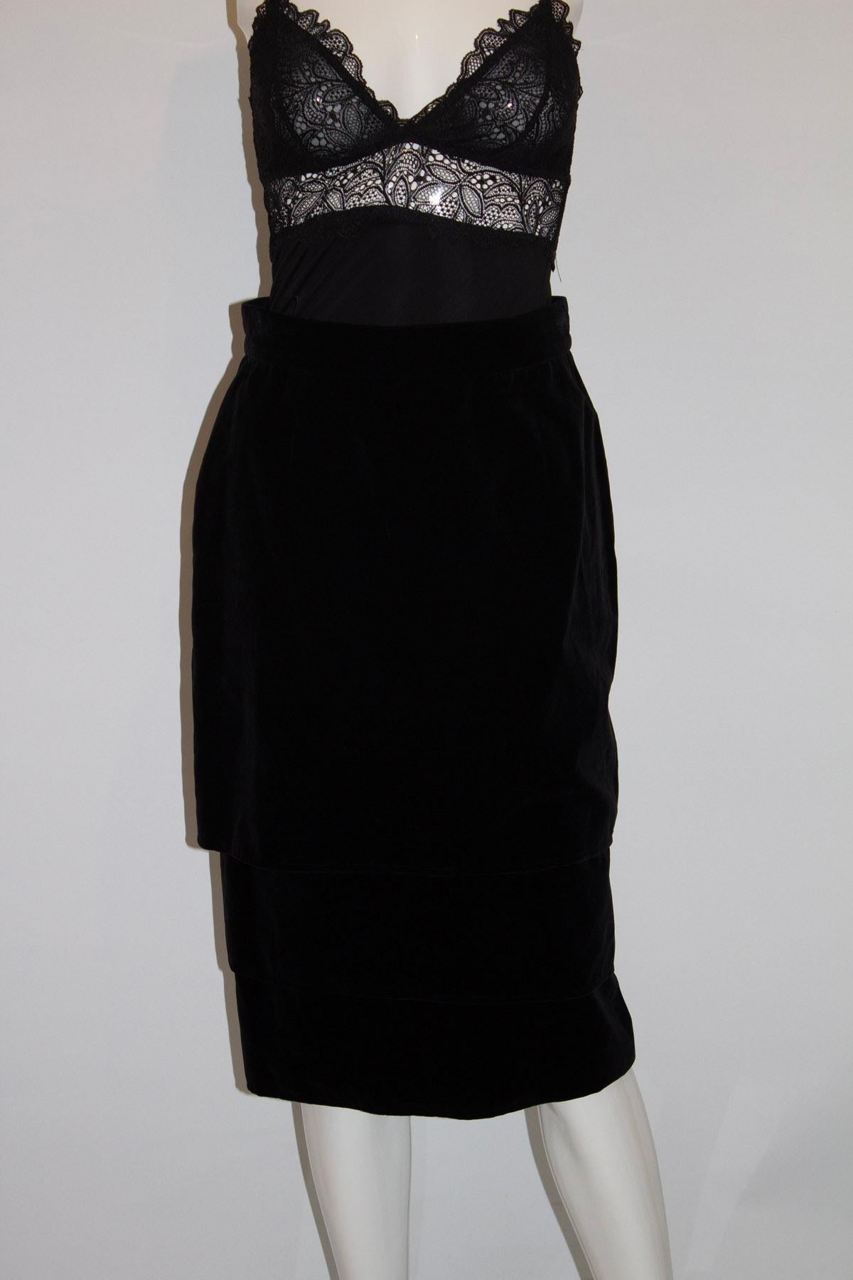Vintage Gianni Versace Sera Velvet Skirt For Sale 1