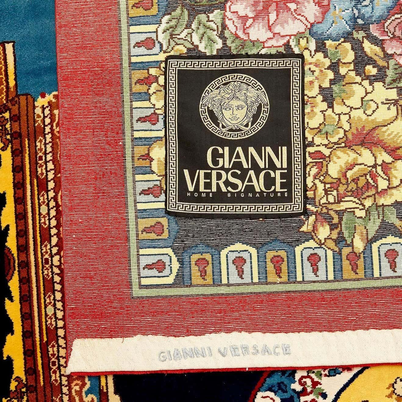 Vintage Gianni Versace Silk Rug: Mandarin's Garden Collection by Atelier Versace For Sale 7