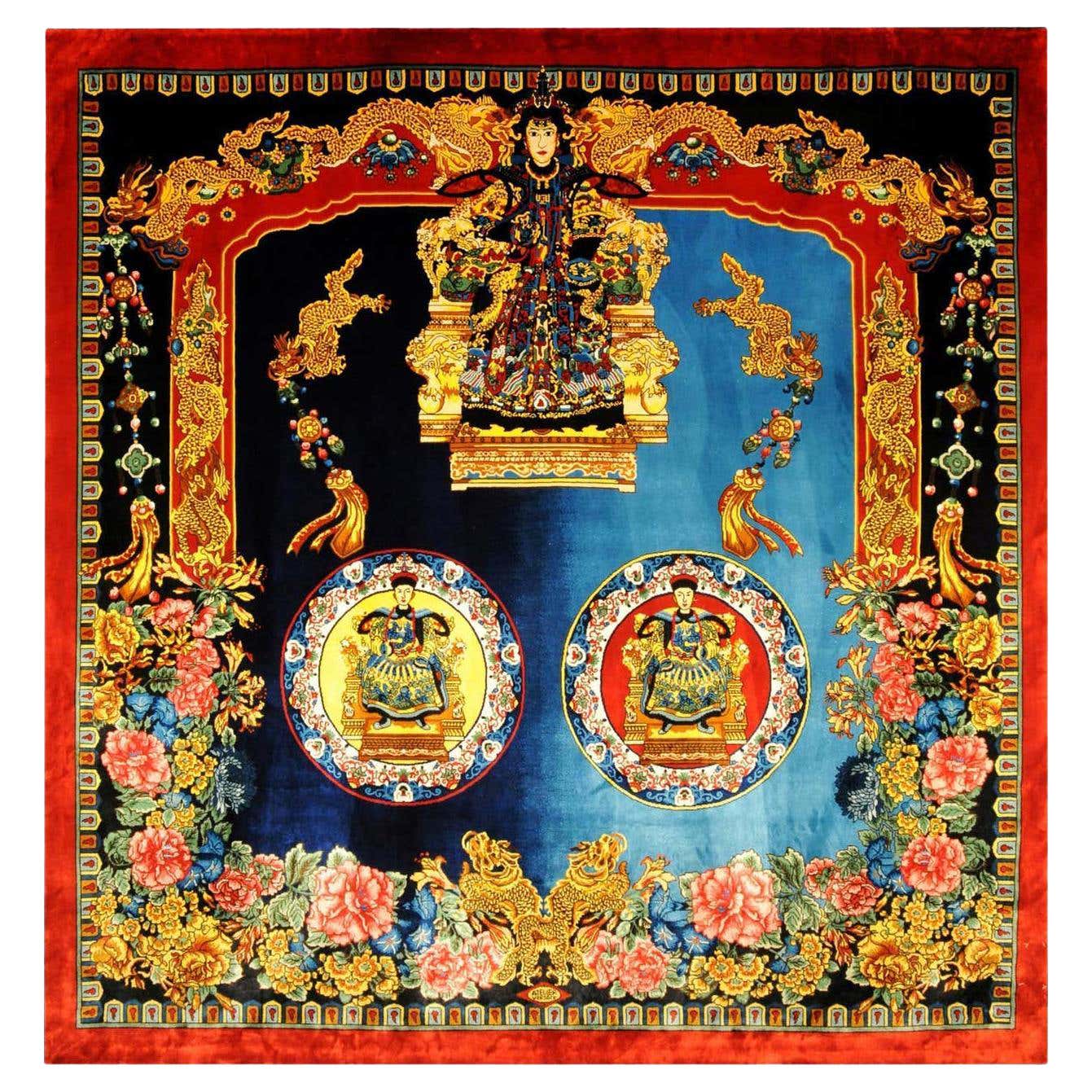 Vintage Gianni Versace Silk Rug: Mandarin's Garden Collection by ...