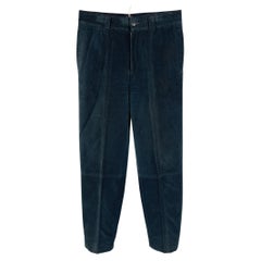 Vintage GIANNI VERSACE Vintage-Hose aus strukturierter Baumwolle in Dunkelblau, Größe 30