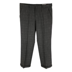 Vintage GIANNI VERSACE Size 36 Black Print Wool Dress Pants