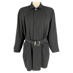 Vintage GIANNI VERSACE Size 40 Black Rayon Raglan Coat