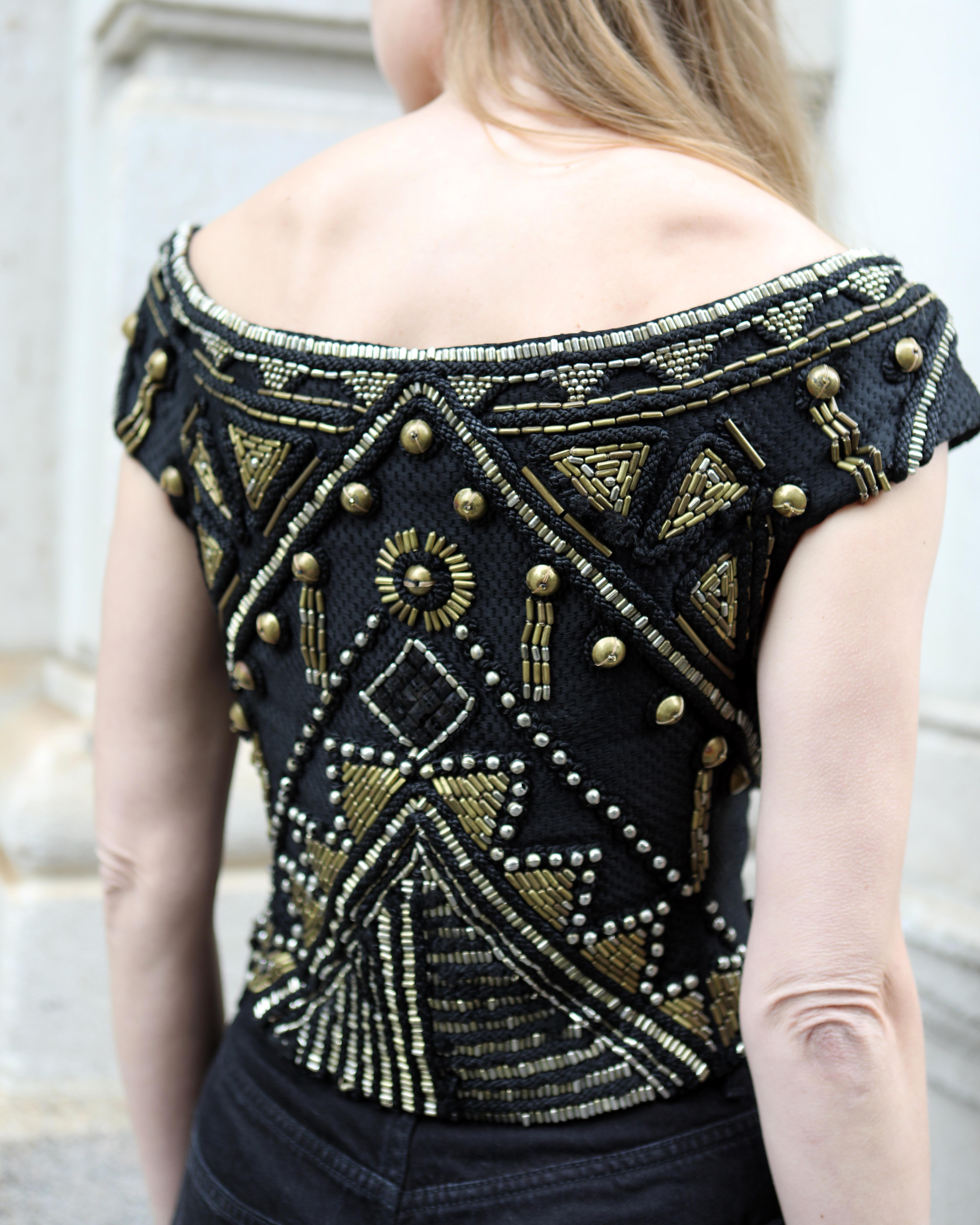Vintage Gianni Versace Spring 1990 Embellished Top 1
