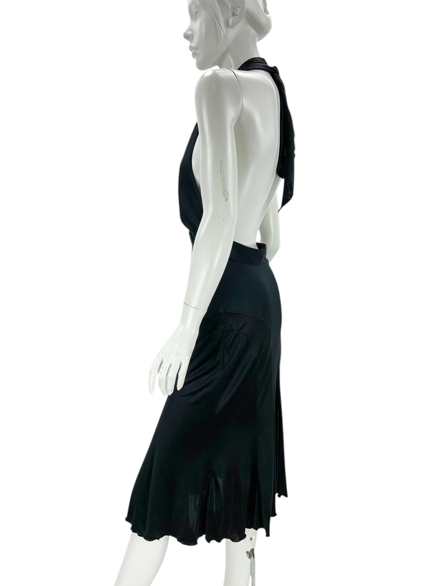Robe Medusa vintage Gianni Versace défilé printemps-été 2005 avec décolleté plongeant et dos nu doré 44 US 10 en vente 1