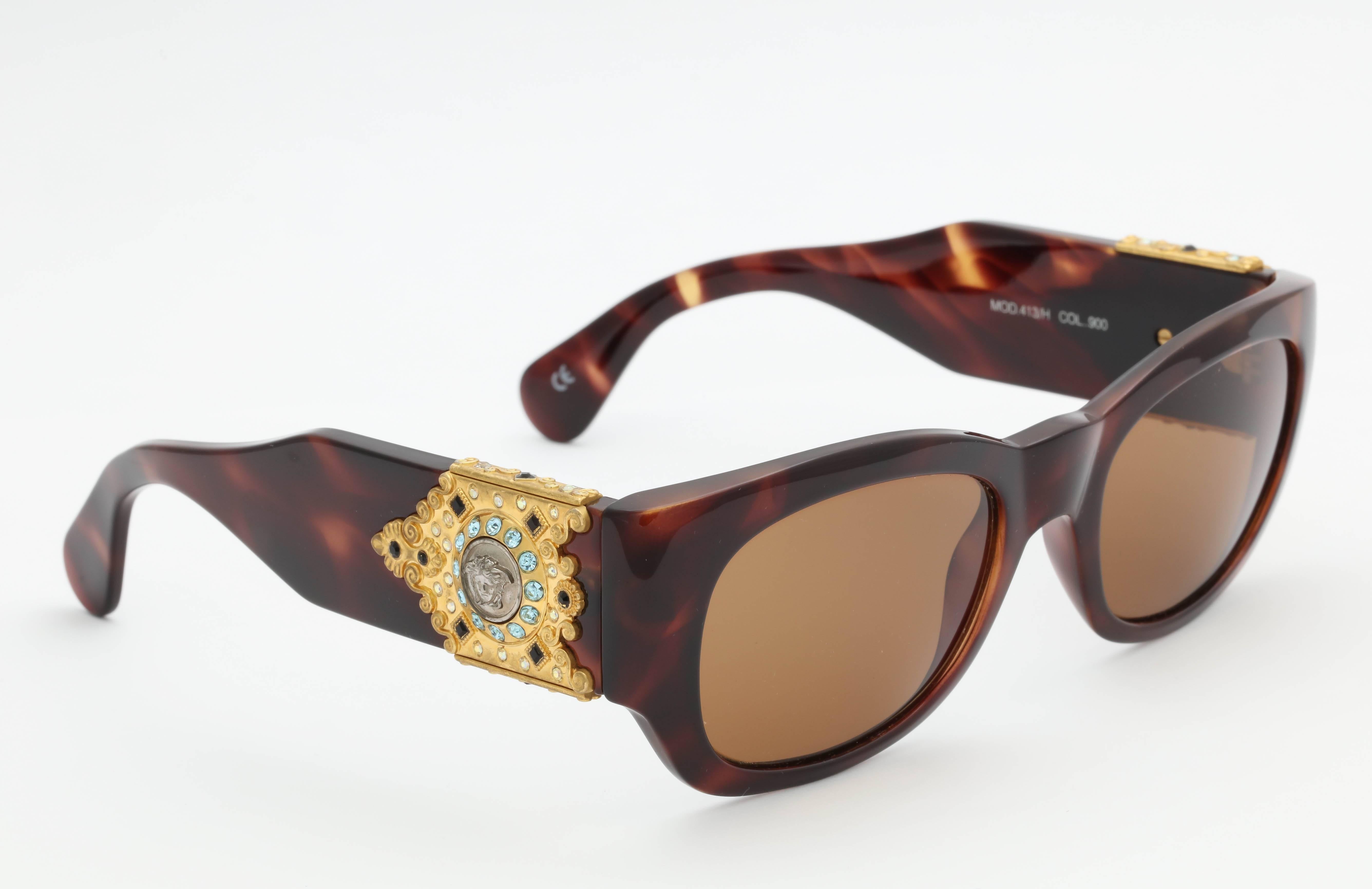 Vintage Gianni Versace Sunglasses Mod 413/h Col 900 For Sale 2