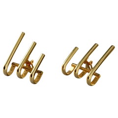 Pendientes modernistas vintage de triple gancho GIANNI VERSACE