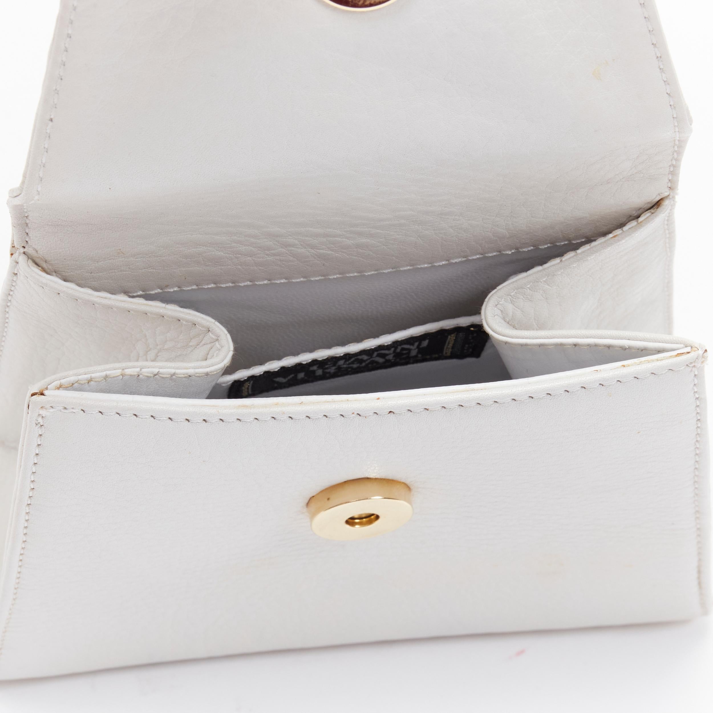vintage GIANNI VERSACe white leather Medusa flap wristlet Kelly clutch bag 3