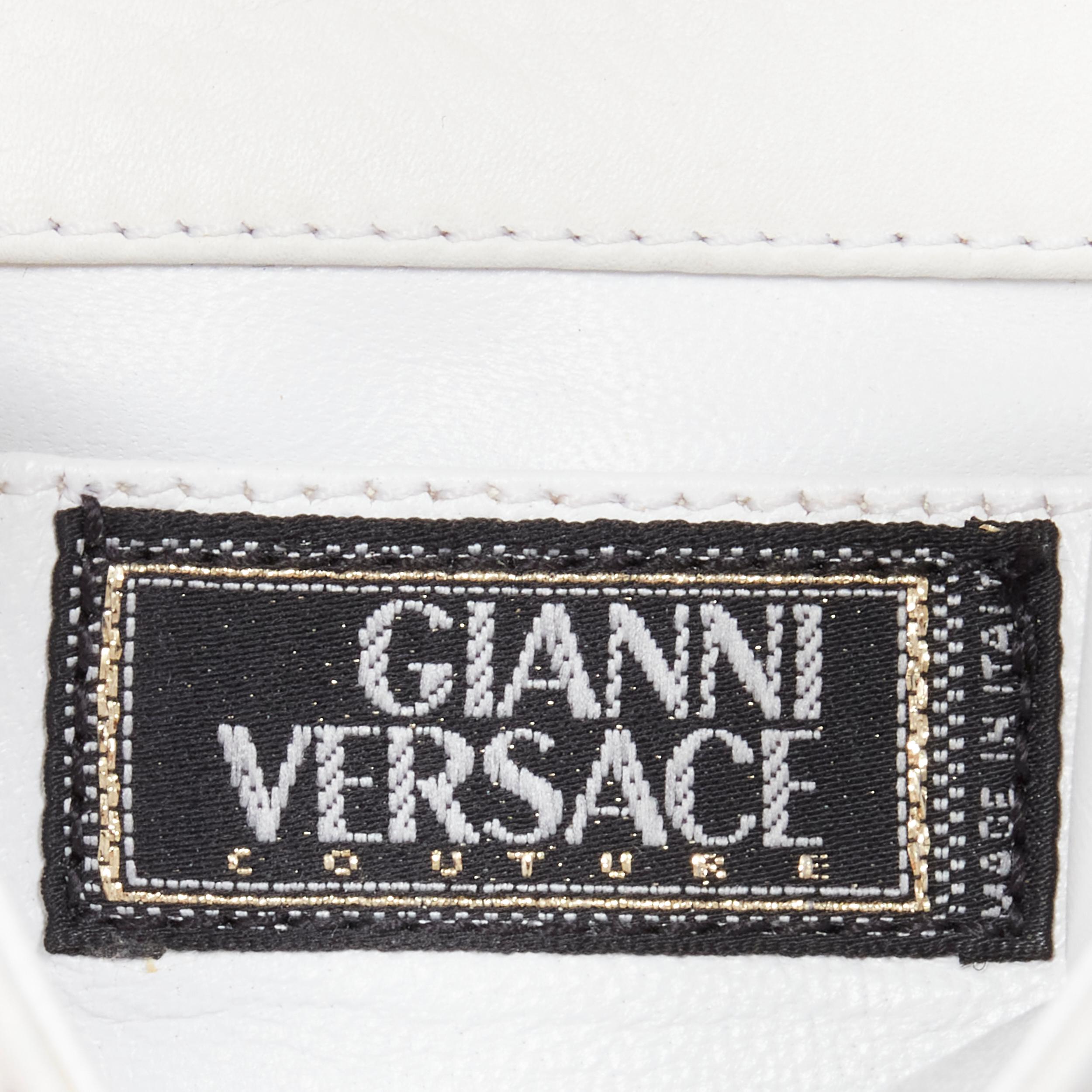 vintage GIANNI VERSACe white leather Medusa flap wristlet Kelly clutch bag 5